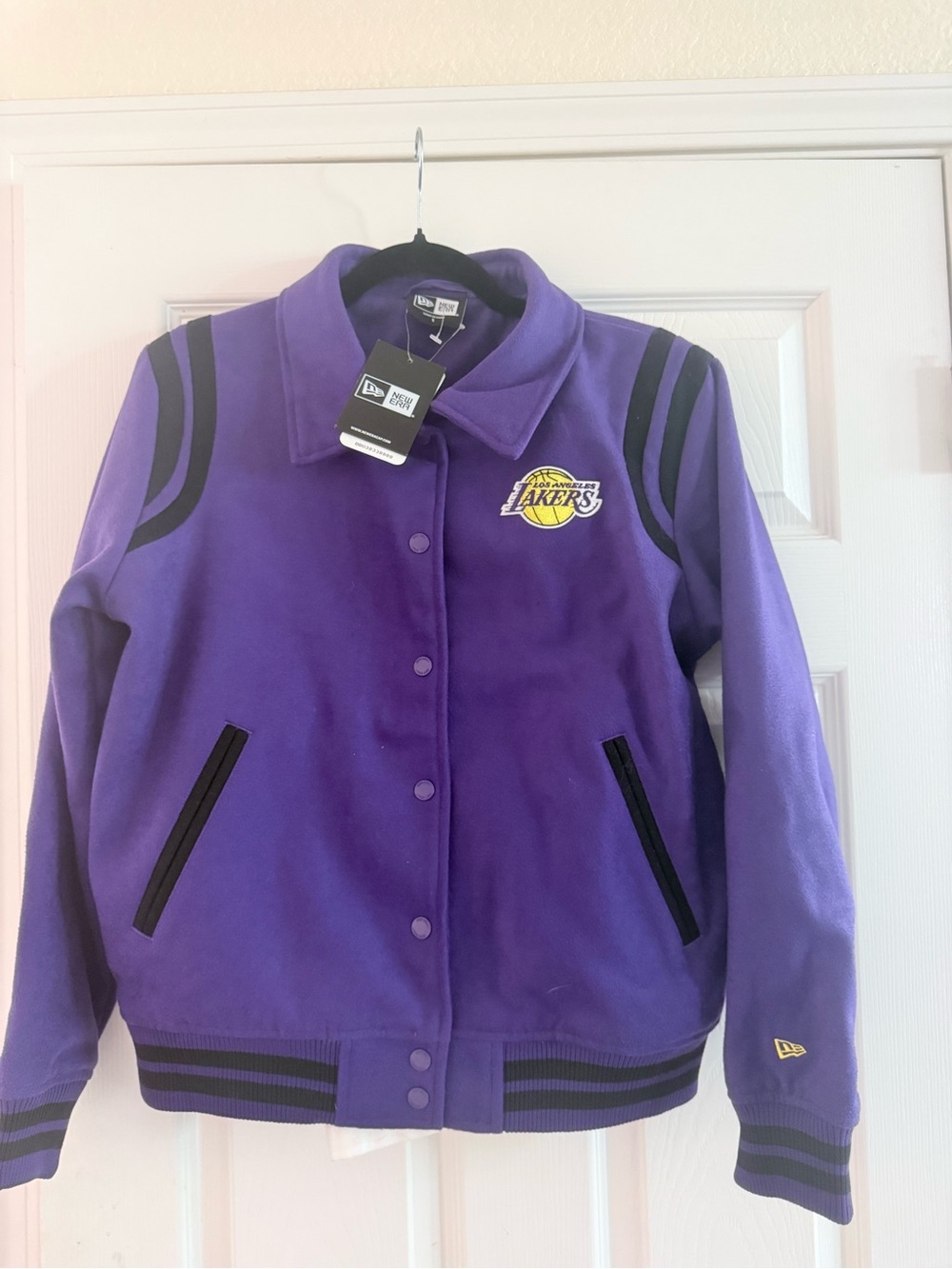 New Era Purple and Black Los Angeles Lakers Varsity Jacket